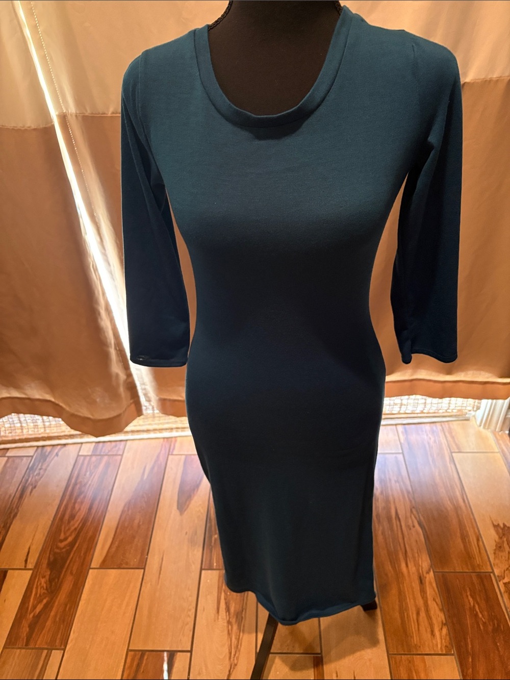 Forever 21 Teal Long-Sleeve Midi Dress